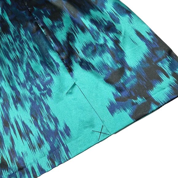 NWT $149 Tahari Rosalinda Midi Shift Dress Blue Black Teal Stretch Women Size 12 - Picture 11 of 12